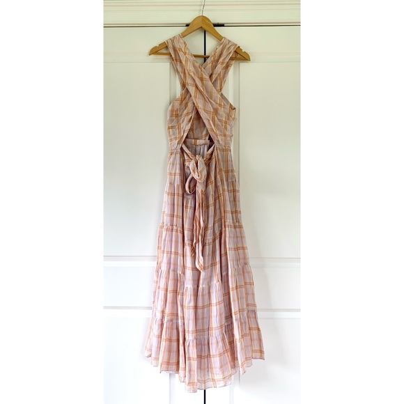 Ulla Johnson Noelle Dress Midi Sundress Fit & Flare Criss Cross Tie Waist Size 8 - Picture 3 of 8